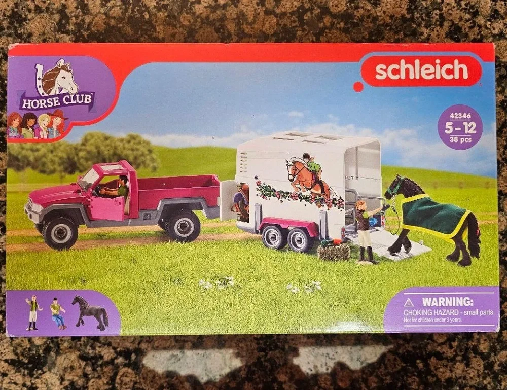 New! Schleich Horse Club 42346 38-Piece Toy Horse Trailer Truck Playset Play Set